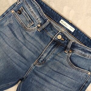 Kancan Womens Sz 29/30x27 High Rise Frayed Hem Ankle Stretch Jeans